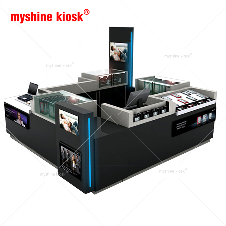 Hot sale design shopping mall accessories display mobile cell phone repair kiosk